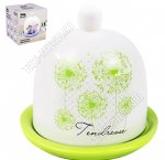 Нежность/Зеленые одуваны Подставка под лимон с крышкой h9см, п/у (48)