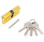 СТАНДАРТ Механизм д/врезн.замков цилиндр,(103/50,132/80), ключ/анг.ключ, в комп-те 5 ключ, цинк.спла, золото (латунь) (10)