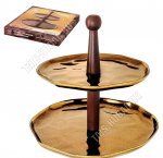 Бронза Фруктовница 2-х ярусная h24 d20/24см