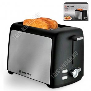 Тостер 800Вт 2 тоста,7реж,черный/серебро (4) 