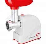 Мясорубка 1500Вт реверс, 2диска 5-7мм,насад.5шт,бел/красн