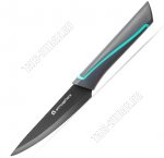 Нож для овощей L11см черная с бирюзовой полоса сталь +пластиковая ручка (12) 