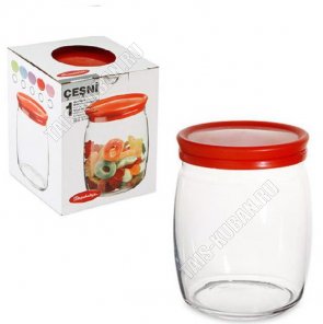 CESNI Банка пласт.крышка 0,94л, кр.красный п/уп (6) 