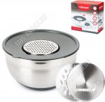 Миска (нержавеющая сталь) 5,0л d25см с тёркой (6)