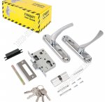 СТАНДАРТ Замок врезной, с/руч, д/деревян.двери толщ. до 4см,1ригель, сталь корпус, хром, 103/50 CR (1)