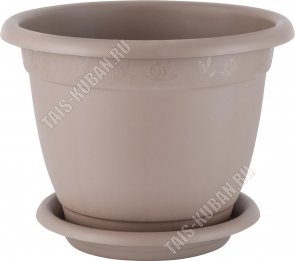 Ваза д/цветов 6л d21 h44см,круг.рельеф,белый (5) 