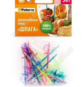 Пики для канапе (пластик) 30шт h7см 