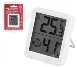 Термометр-гигрометр 2в1(t в помещ/влажность) 4х5см, белый (40) 