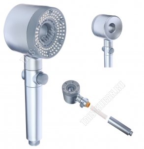 Лейка д/душа +фильтр, 5 реж,круг.d8см (1/50) 