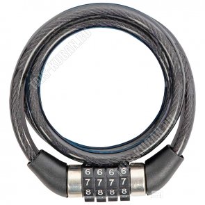 PARK Замок велосипедный 80см d8см, смен.код, трос-сталь, пвх-покрытие, цинк(код.цилин),пластик 