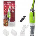 Триммер д/носа,ушей и бровей, нержав.лезвие,подсвет,защит.копачок, щетка д/очист,пит.1*ААA (не в комп-те) зел-сер 