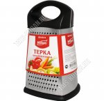 Терка 4-х гран.h23см,нерж.сталь,прорезин.дно,пласт.черн.ручк(24) 
