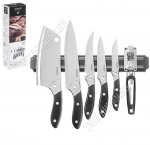 Набор цельнометаллических ножей 5предметов на магнитном держателе 