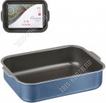 Сатин Противень 25х19 h5,5см ,синий/черн ,2лит.руч,толщ.ст.и дна 0,9мм 