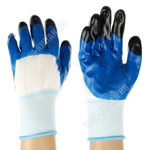 Перчатки д/сад.работ 10 разм (ХL) полиэстр+2-ной нитрил-ладонь (12) 