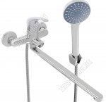 Смеситель для ванны с душем 1-но рычажный,длинный прямой излив L35см, шланг с лейкой d8см (1)