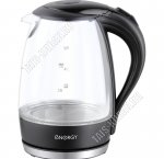 Чайник стекло 1,7л 2200Вт диск,автооткл,защ.от перегр. (6) 