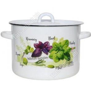 Базилик Кастрюля бел (цил) 3,0л,мет.крыш (4) 