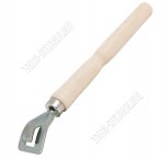 Ухват-держатель д/сковороды 28х40х231мм,нерж.сталь+дерево (25) 