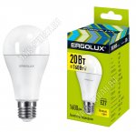 Ergolux-Груша E27 20Вт, тёплый 3000К, (аналог 190Вт обыч.лампы) (5)
