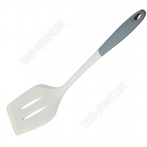 Silicone Лопатка кулинарная с прорезями (силикон)  L28х7см,цельная (12) 