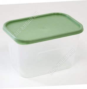 Контейнер оливковый/прозр, прямоуг 0,7л (45) 