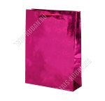 Пакет бумажный,голографический (h34х26см, дно8см) розовый (12)