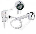 Смеситель для кухни 1-но рычажный, выдвижной, низкий излив h18,7 L20см