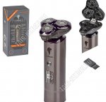 Бритва эл. роторная (аккум) 5Вт на под-ке-зарядка, 800мАч,блок плав.голов+насад(тример),время раб.90мин,LEDдиспл,инд.заряда, 45лезв.нерж.сталь,компл.щеточка,защ.крышка,заряд.от USB,коричневый(12) 