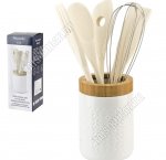 Белье /Бамбук Подставка д/кухон.принадлежн h26 d8,5см +5пр 