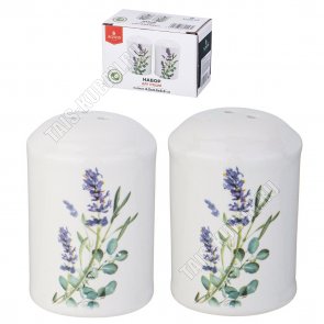 Лаванда Набор для специй 2пр (солонка+перечница) h6,5см 