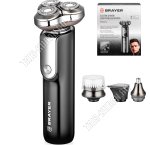 Эл.бритва роторная (аккум) на подстав 3Вт,бат.800 мАh, +д/стрижки,графит (10) 