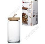 Банка (ф.цилиндр) 1,13л с бамб.крышкой+петля п/уп 