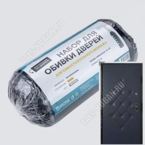 Обивка д/дверей черная, утеплит.Ватин 1,6х2м толщ.3мм (1) 