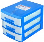 Бокс д/метизов,мелк.инструмента,голуб/прозр 3-х секц,(25х18 h20см) (8) 