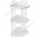 Полка углов. настен 3-х секц+2крюч, белый (20х20 h60см) (12) 