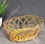 Корзинка/хлебница плетеная, овал.(21х16 h9см) соломен/корич (350)
