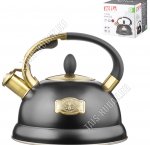 Чайник нержавеющая сталь 2,7л со свистком,чёрный (12) 