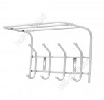 Вешалка с полкой 4 двойн.крюч, полка L40х27см, белый (20)