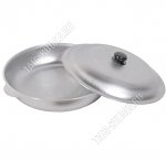 Сковорода-жаровня d24 h6,5см с метал.крышк,2лит.ручк,толщ ст/дна 3,5мм (10) 