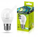 Ergolux-Шар E27 7Вт, нейтрал.(дневн) 4000К, (аналог 60Вт обыч.лампы) (10) 