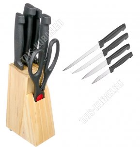 Набор ножей 5предметов на деревянной подставке (3) 