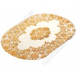 Ажурная салфетка, золото, овал (30х46см) 