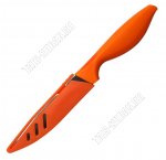 Нож универс с чехлом L11см с открывалкой для бутылок,нерж+пластик.руч,оранж,блистер (12)