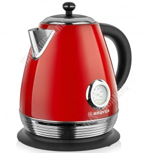 Чайник нерж. 1,7л 2200Вт диск,красный (12) 