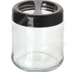 Dakota/Черная крышка  Подставка д/зуб.щеток,пасты 0,44л d9см h10,5см, б/уп (12)