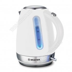 Чайник нерж. 1,7л 2200Вт диск,автооткл,защ.б/воды,белый (2) 