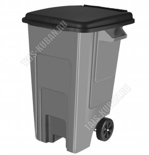 Бак д/мусора на колес 130л , сер/черн (57х58 h93,5см) с крыш, In Green 