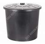 Бак д/мусора 75л (d58 h50см) с крыш,эконом,черн,  Альтернатива (3) 