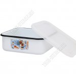 Лоток 1л квадратный с пластиковой крышкой 